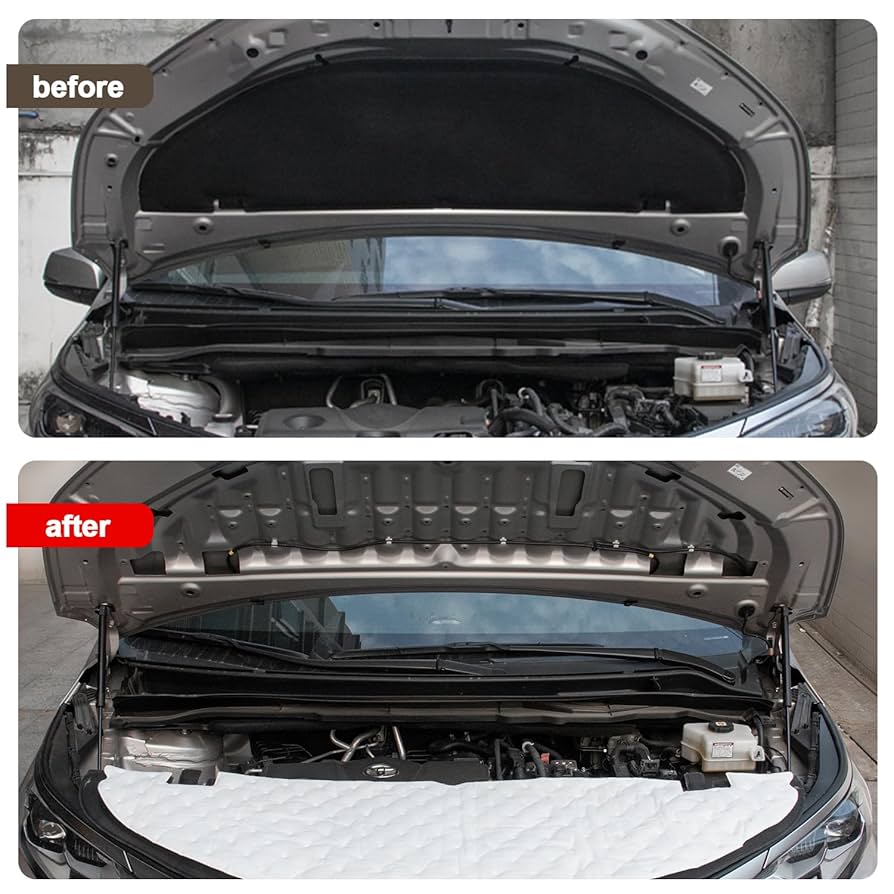 Druga warstwa pianki akustycznej nałożona na matę bitumiczną maski